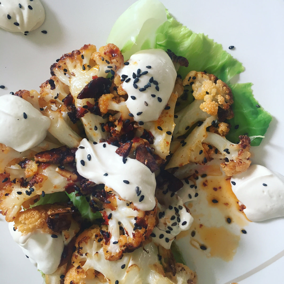 Harissa Roast Cauliflower With Tahini & Lemon Yoghurt – Fenella Foodie