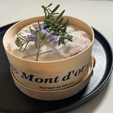 Load image into Gallery viewer, mont d&#39;or vacherin cheese from borough market the jura switzerland france rosemary cheese board tasting menu supper club local London foodie paradise
